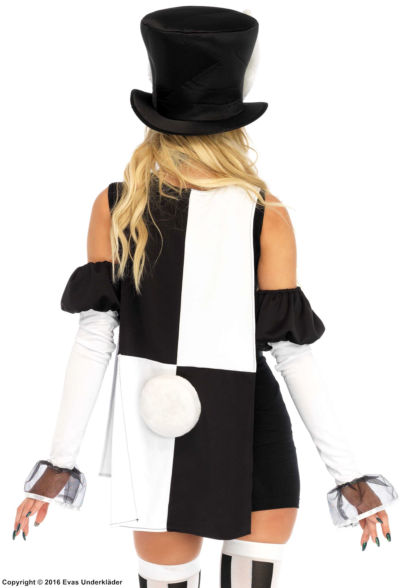 White Rabbit from Alice in Wonderland, costume dress, black and white